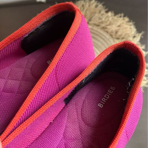 BIRDIES The Blackbird Knit Pointed Toe Flats Tropical Pink Orange Size 6.5 - Picture 10 of 13